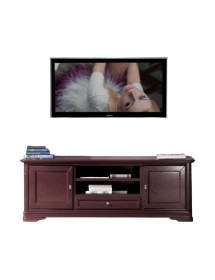 MOBILI 2G - PORTA TV 2 ANTE IN LEGNO SHABBY ROSSO BORDEAUX 181X52X65
