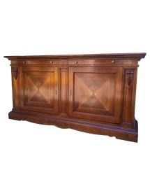 MOBILI 2G - MADIA CREDENZA 2 PORTE IN LEGNO ARTE POVERA TINTA BASSANO L.213 P.55 H.115