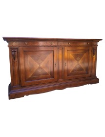 MOBILI 2G - MADIA CREDENZA 2 PORTE IN LEGNO ARTE POVERA TINTA BASSANO L.213 P.55 H.115