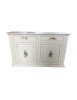 MOBILI 2G - CREDENZONE IN LEGNO BIANCO INVECCHIATO CON DECORI MISURA L.177 P.48 H.110
