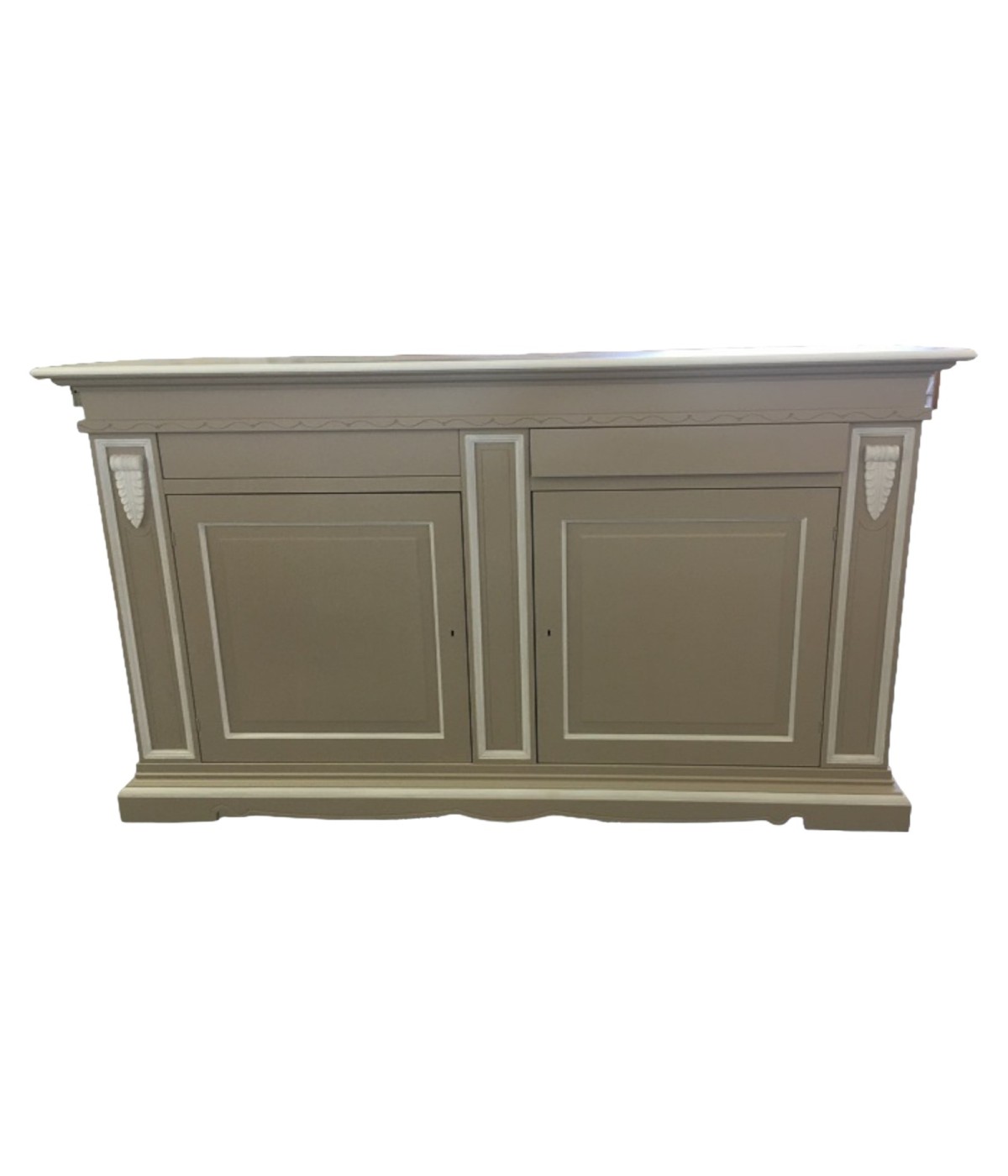 MOBILI 2G - MADIA CREDENZA 2 ANTE 2 IN LEGNO TORTORA/BIANCO 213X54X124