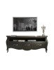 MOBILI 2G - MOBILE PORTA TV IN LEGNO LACCATO NERO x SOGGIORNO SALOTTO  L176.P45.H62 VISTA FRONTALE