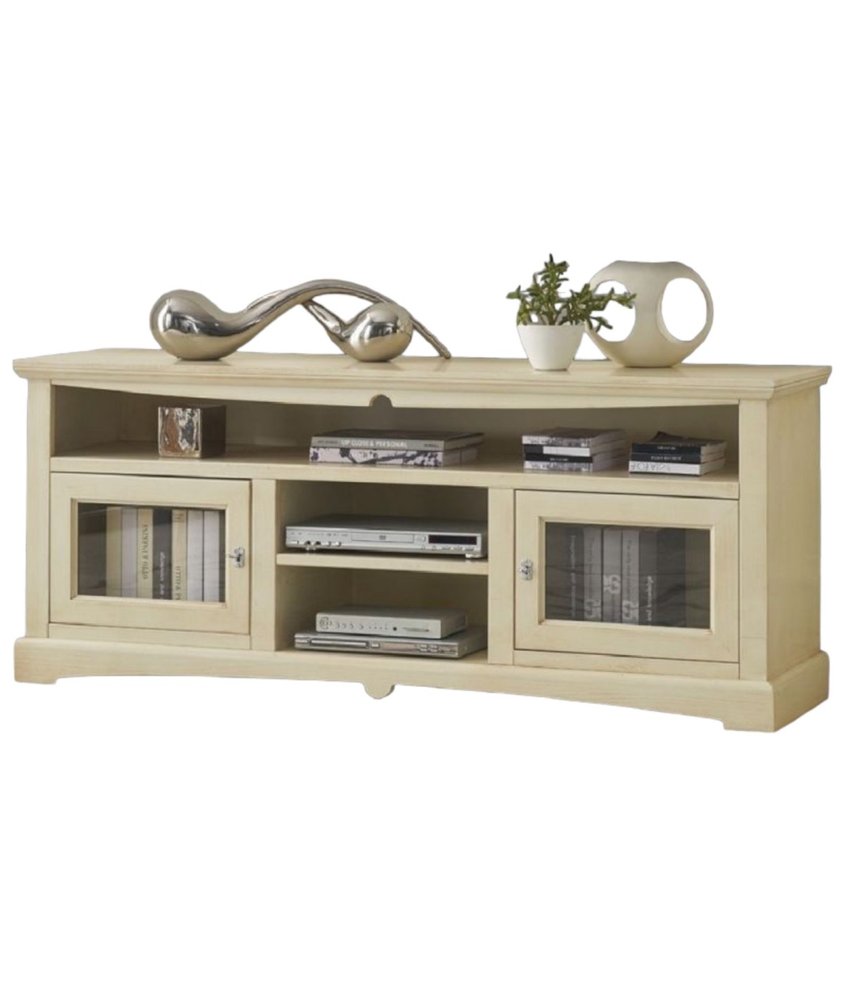 MOBILI 2G - MOBILE PORTA TV GOCCIA 170*46*69H, LEGNO, COLORE AVORIO