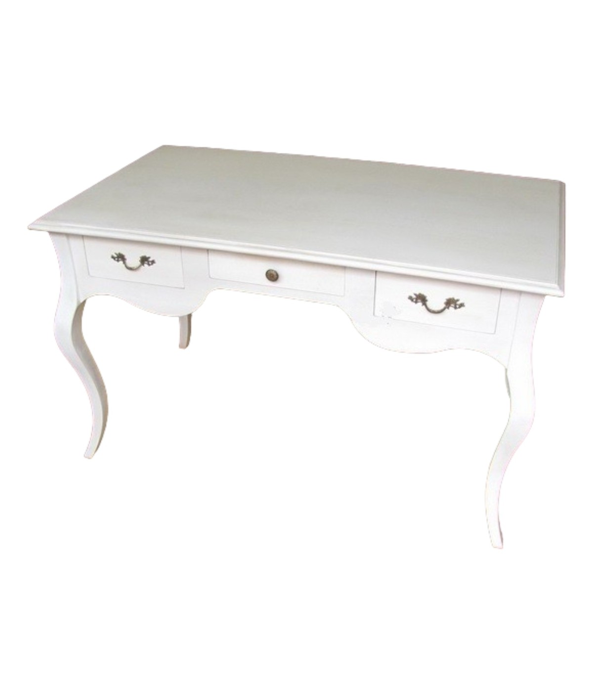MOBILI 2G - Scrivania legno 3 cassetti laccato bianco opaco l.130 x p.75 h.80