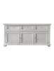 MOBILI 2G - MADIA CREDENZA SHABBY IN LEGNO MASSELLO 3 PORTE BIANCO OPACO L.180 P.45 H.86