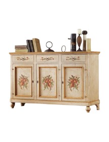 MOBILI 2G - MADIA CREDENZA in legno provenzale laccata a mano 3 porte  160x50X102