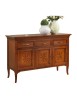 MOBILI 2G - MADIA CREDENZA IN LEGNO MASSELLO 3 PORTE 3 CASSETTI 130X50X90 vista frontale