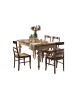 MOBILI 2G - TAVOLO SHABBY ALLUNGABILE GAMBA TORNITA IN LEGNO AVORIO/NOCE L.160 P.90 H.80