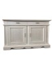 MOBILI 2G - CREDENZA CLASSICA DECORO IN LEGNO 2 PORTE 2 CASSETTI BIANCO 210X55X115