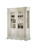 MOBILI 2G - VETRINA CLASSICA IN LEGNO 2 PORTE SHABBY BIANCO 155X50X210