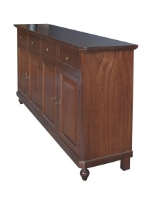 MOBILI 2G - MADIA CREDENZA IN LEGNO NAPOLETANA 4 ANTE TINTA NOCE 196x43x98 VISTA LATERALE