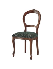 MOBILI 2G -  SEDIA LEGNO '600 SEDUTA IMBOTTITA CLASSICA TINTA NOCE