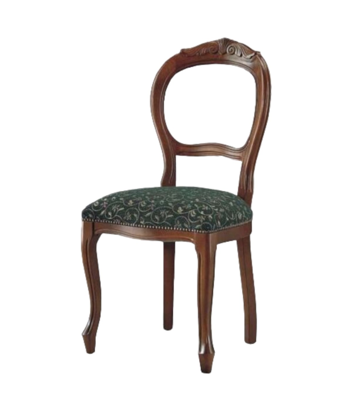 MOBILI 2G -  SEDIA LEGNO '600 SEDUTA IMBOTTITA CLASSICA TINTA NOCE