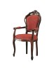 MOBILI 2G -  SEDIA CLASSICA CON BRACCIOLI SEDUTA IMBOTTITA LEGNO TINTA NOCE