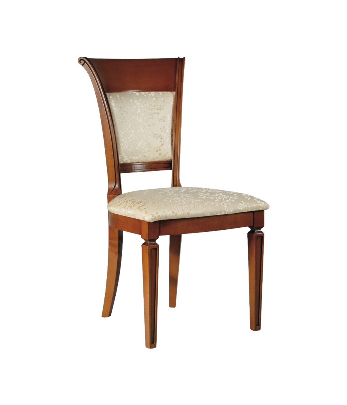 MOBILI 2G -  SEDIA CLASSICA SEDUTA IMBOTTITA LEGNO TINTA NOCE