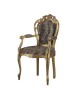 MOBILI 2G -  POLTRONA CLASSICA CON BRACCIOLI ORO/ARGENTO IMBOTTITA