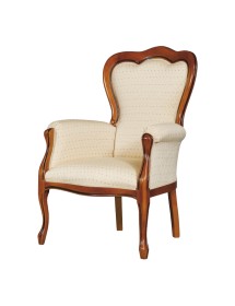 POLTRONA CLASSICA CON BRACCIOLI IMBOTTITA TINTA NOCE 66X62X103