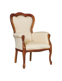 POLTRONA CLASSICA CON BRACCIOLI IMBOTTITA TINTA NOCE 66X62X103