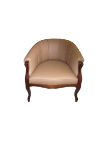 POLTRONA POZZETTO IMBOTTITA ECOPELLE TINTA NOCE 71X65X76