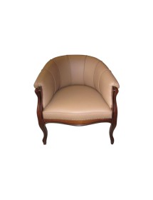 POLTRONA POZZETTO IMBOTTITA ECOPELLE TINTA NOCE 71X65X76