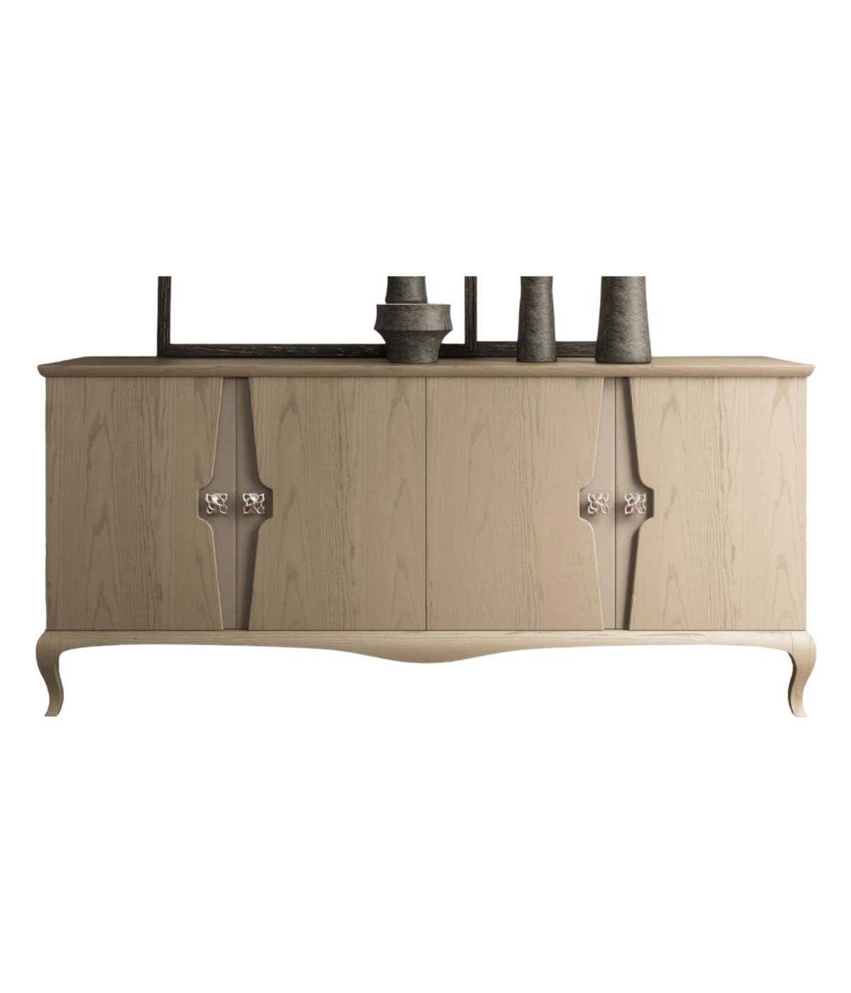 MOBILI 2G - MADIA CREDENZA IN LEGNO DI FRASSINO 4 PORTE L.198 P.50 H.90