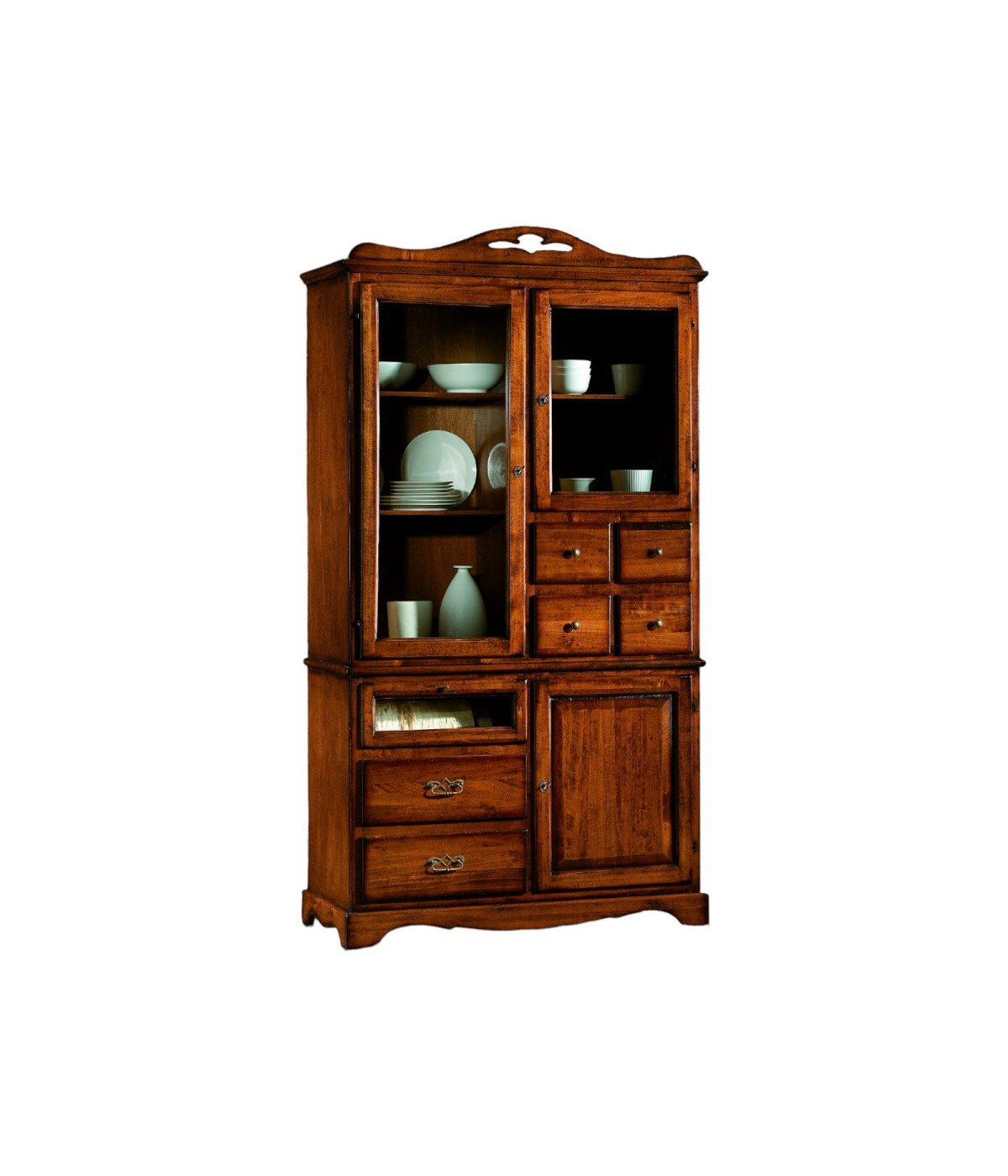 MOBILI 2G - DISPENSA ARTE POVERA IN LEGNO TINTA NOCE L.120 P.52 H.220