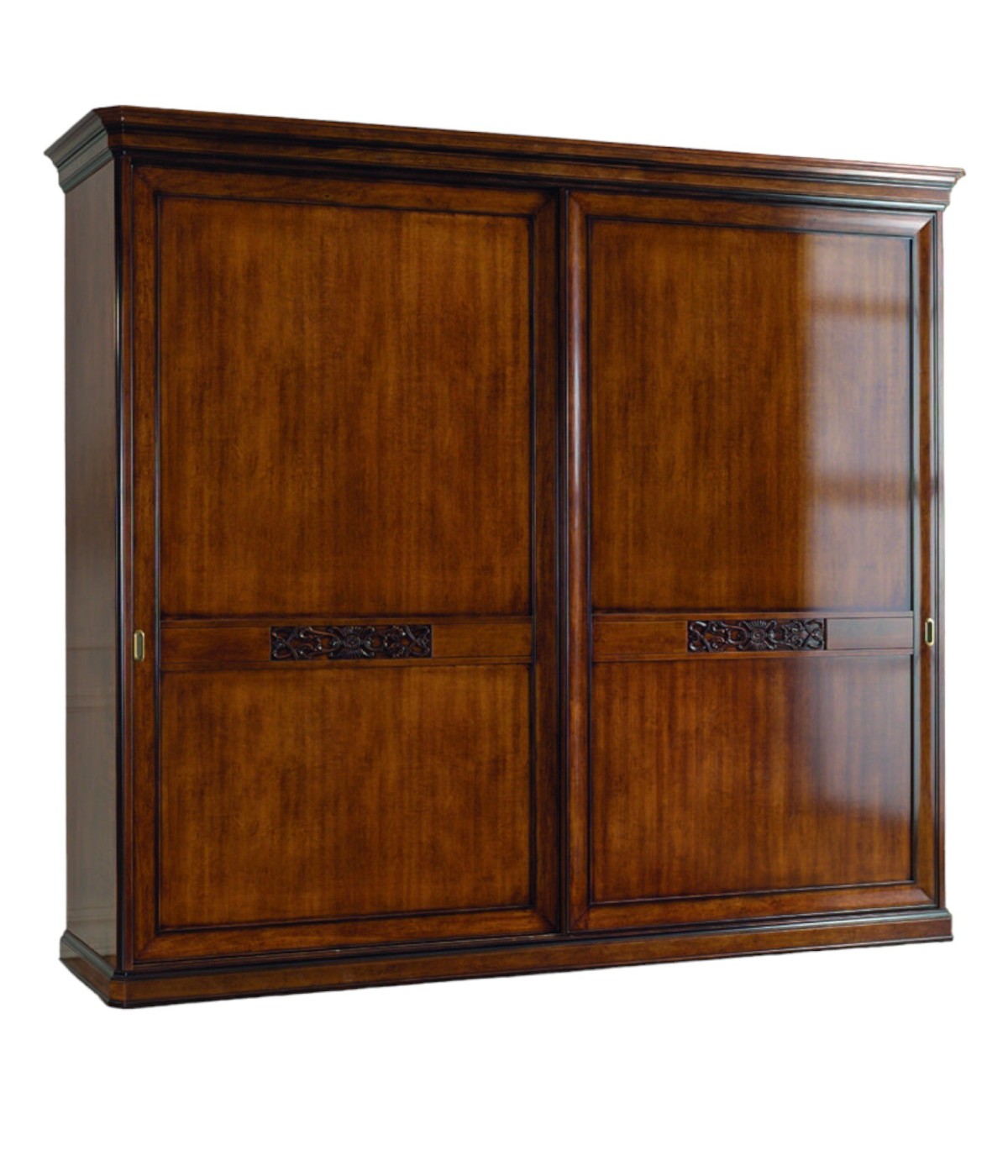 MOBILI 2G - ARMADIO 2 PORTE SCORREVOLI ARTE POVERA IN LEGNO TINTA NOCE 290x67x247