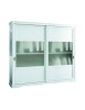 MOBILI 2G - ARMADIO 2 PORTE SCORREVOLI VETRO MODERNO IN LEGNO FRASSINO BIANCO 284x65x248