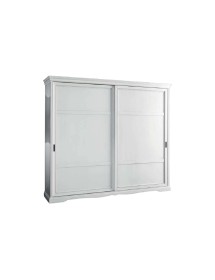 MOBILI 2G - ARMADIO 2 PORTE SCORREVOLI MODERNO IN LEGNO FRASSINO BIANCO 284x65x248