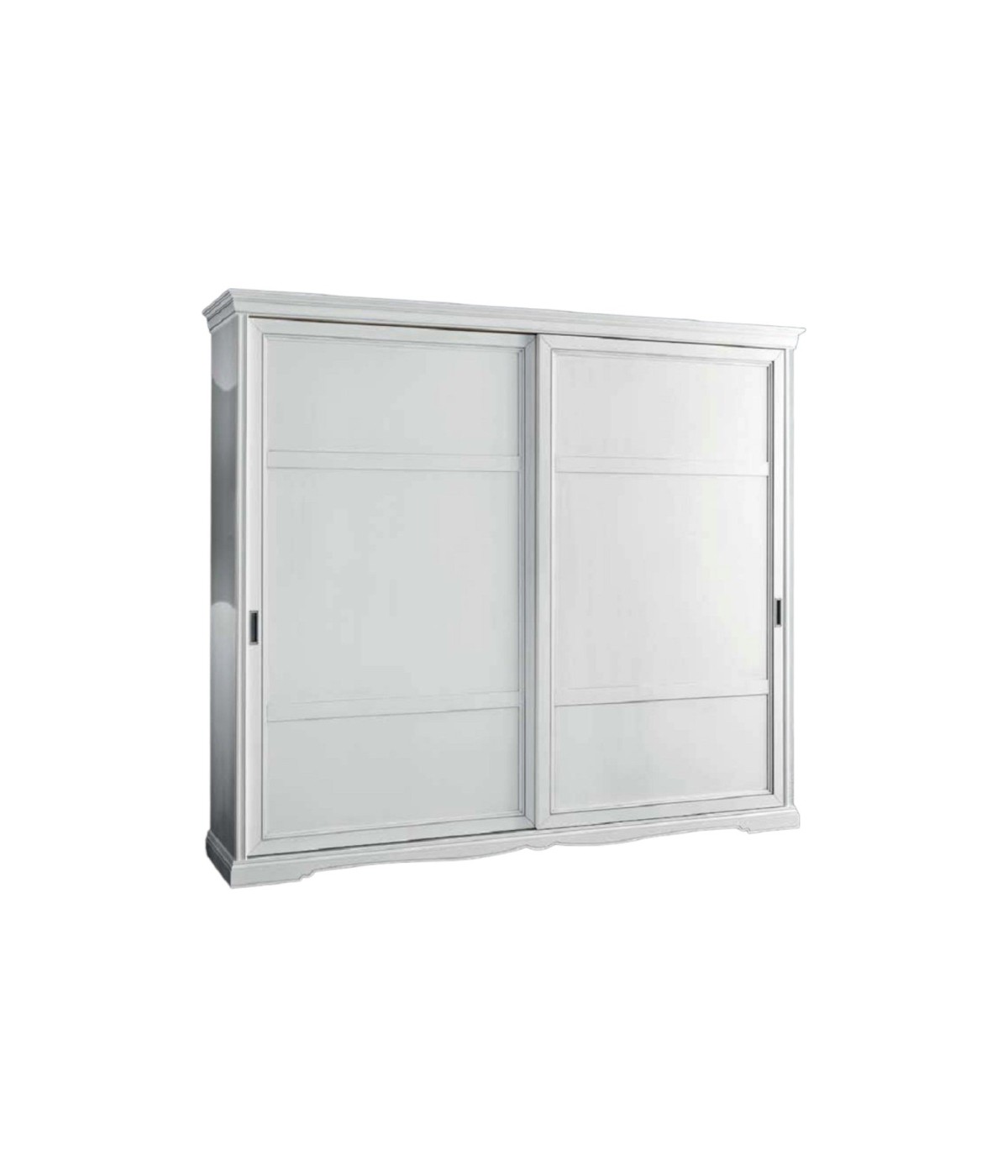 MOBILI 2G - ARMADIO 2 PORTE SCORREVOLI MODERNO IN LEGNO FRASSINO BIANCO 284x65x248