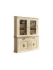 MOBILI 2G - CRISTALLIERA SHABBY AVORIO PENNELLATO DECORI 168x48x222 vista frontale