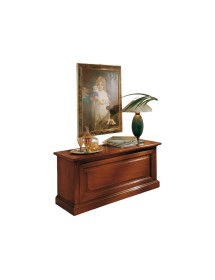 MOBILI 2G - CASSAPANCA CLASSICA IN LEGNO MASSELLO TINTA NOCE L.135 P.43 H.60