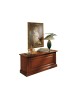 MOBILI 2G - CASSAPANCA CLASSICA IN LEGNO MASSELLO TINTA NOCE L.135 P.43 H.60