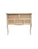MOBILI 2G - CONSOLLE CASSETTIERA CLASSICA IN LEGNO GREZZO 5 CASSETTI 98X40X85
