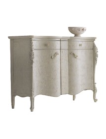 MOBILI 2G - MADIA CREDENZA SAGOMATA 2 ANTE LEGNO BIANCO L.137 P.57 H.110