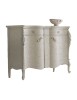 MOBILI 2G - MADIA CREDENZA SAGOMATA 2 ANTE LEGNO BIANCO L.137 P.57 H.110