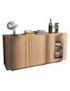 MOBILI 2G - MADIA CREDENZA MODERNA IN LEGNO MASSELLO 3 ANTE 180X48X88