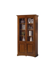 VETRINA LIBRERIA ARTE POVERA IN LEGNO TINTA NOCE 114x47x220
