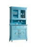 CRISTALLIERA 2 PORTE SHABBY VINTAGE AZZURRO CONSUMATO 112x49x206