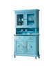 CRISTALLIERA 2 PORTE SHABBY VINTAGE AZZURRO CONSUMATO 112x49x206