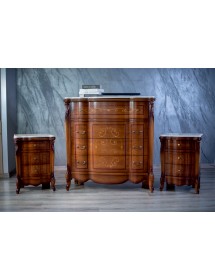 MOBILI 2G - GRUPPO COMO' 2 COMODINI BAROCCO CLASSICO IN LEGNO TINTA NOCE