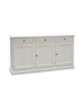 MOBILI 2G - MADIA CREDENZA ARTE POVERA 3 PORTE LEGNO BIANCO 156X42X85 vista frontale