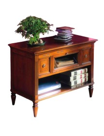 MOBILI 2G - PORTA TV CLASSICO IN LEGNO 2 CASSETTI 1 RIBALTA FINITURA BASSANO L.100 P.51 H.75