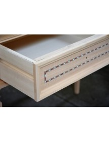 CONSOLLE CLASSICA IN LEGNO 2 CASSETTI INTARSIATA FINITURA BASSANO L.100 P.37 H.80