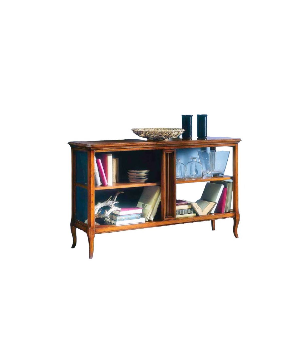 MOBILI 2G - LIBRERIA ETAGERE CLASSICA IN LEGNO FINITURA BASSANO L.135 P.40 H.80