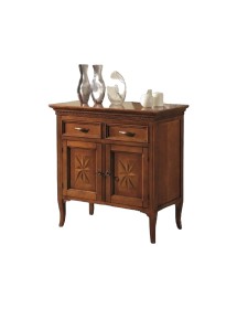 MOBILI 2G - MADIA CREDENZA CLASSICA IN LEGNO 2 PORTE 2 CASSETTI 88x47x91 vista frontale