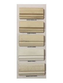 MOBILI 2G - CRISTALLIERA CLASSICA 4 PORTE LEGNO AVORIO PENNELLATO DECORI 205x42x205 vista frontale colori