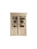 MOBILI 2G - VETRINA SHABBY IN LEGNO 2 PORTE  SMONTABILE AVORIO L.145 P.50 H.215