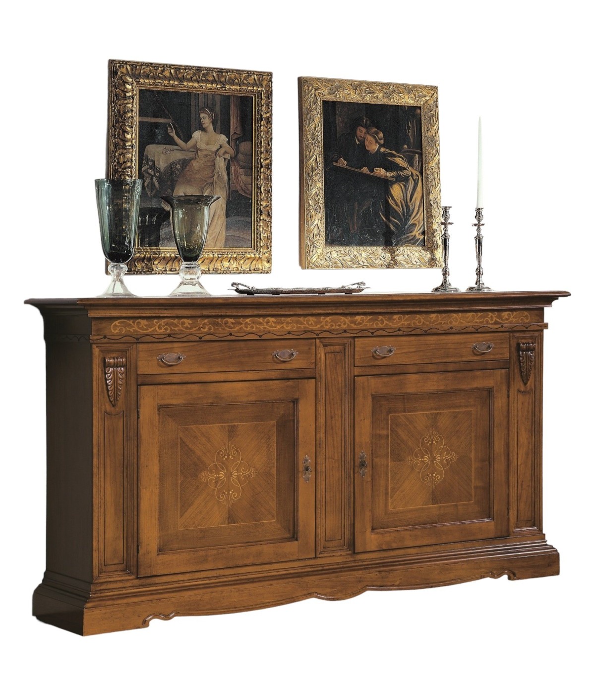 MOBILI 2G - CREDENZONE IN LEGNO FINITURA BASSANO L.214 P.55 H.109