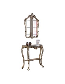 MOBILI 2G - CONSOLLE BAROCCA CON SPECCHIO IN FOGLIA ARGENTO